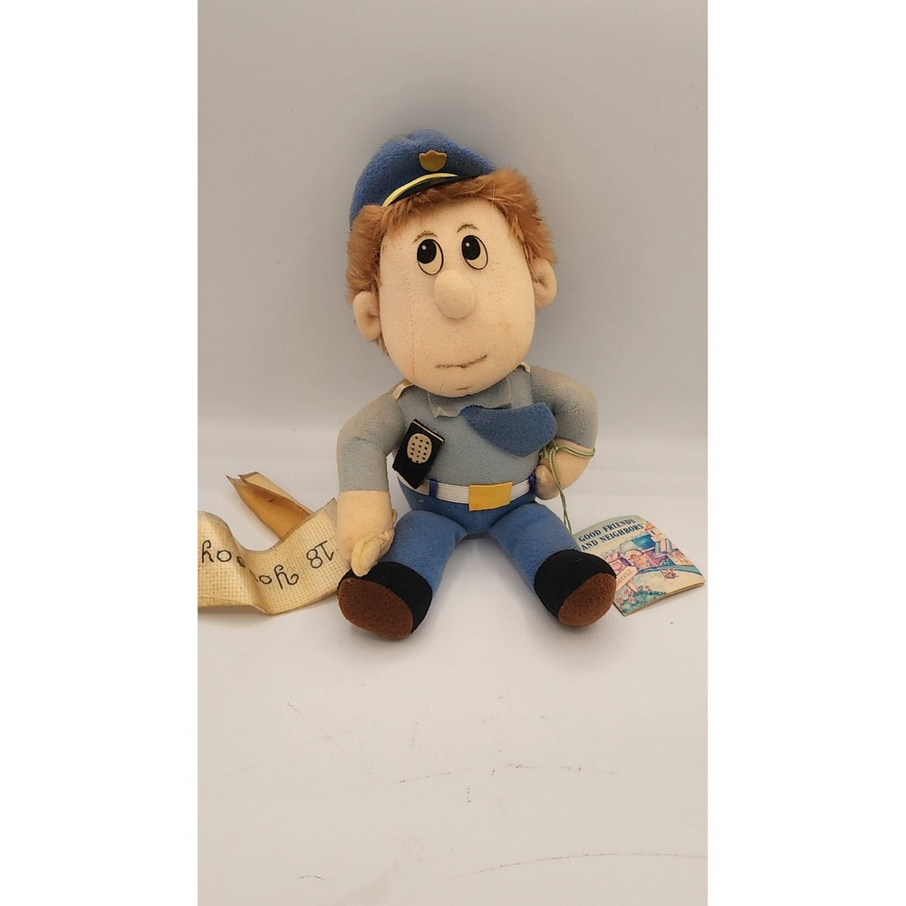 Vintage Sniffle Plush Police Officer Good Friends and Neighbors 9 Inch Blue Toy